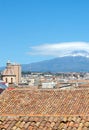 Vertical picture capturing beautiful cityscape of Catania, Sicily, Italy with dominant cupola of Cathedral of Saint Agatha.