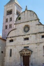 Vertical picture of the facade of the Church of St. Mary or St. Mary`s Church in the old town of Zadar, Croatia Royalty Free Stock Photo