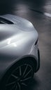 Vertical picture of part of a grey car