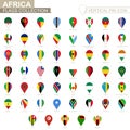 Vertical pin icon, African flag collection Royalty Free Stock Photo