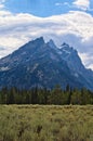 Vertical portrait of the Cathedral Group portion of the Teton Range