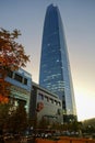 Santiago Chile Downtown City Center Scene at Dusk