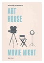 Vertical poster or flyer template for art film night, premiere or cinema festival with retro camera, movie director`s