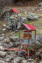 Vertical of the prayer wheel in Gongbujiangda, Tibet Royalty Free Stock Photo