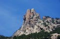 The vertical Punta Lunarda, in the Aiguilles de Bavella range. Royalty Free Stock Photo