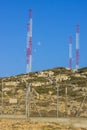Vertical radar antennas Cyprus Royalty Free Stock Photo