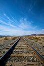 Vertical Railroad Tracks in the Desert Royalty Free Stock Photo