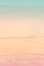 Vertical ratio size of sunset background. sky with soft and blur pastel colored clouds. gradient cloud on the beach resort.