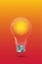 Vertical realistic design, included luminous light bulb. Suitable for social networks and websites. Vector illustration