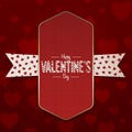 Vertical realistic Valentines Day vector Emblem