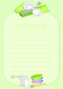 Vertical Recipe Card for Notes Making about Food Preparation Vector Template