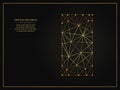 Vertical rectangle golden abstract illustration on dark background