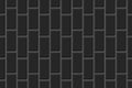 Vertical rectangle tile layout. Ceramic or brick black wall seamless pattern. Kitchen backsplash or bathroom ceramic Royalty Free Stock Photo