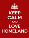 Vertical rectangular red-white motivation the love homeland poster