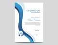 Vertical Blue Waves Certificate Design