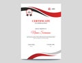 Vertical Red and Black Waves Certificate Design