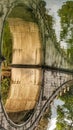 Vertical reflection of a bridge in the Xianghu Lake