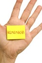 Vertical REMEMBER Note Royalty Free Stock Photo