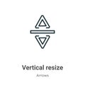 Vertical resize outline vector icon. Thin line black vertical resize icon, flat vector simple element illustration from editable