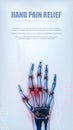 Vertical rheumatoid arthritis hand sore joints concept for social media Royalty Free Stock Photo