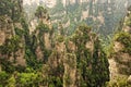 Vertical rock formations of Zhangjiajie National Forest Park, Hunan China