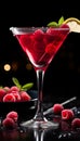 Vertical Romantic Valentines Day. Drink for a Passionate Celebration of Love. Cocktail