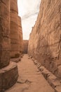 Vertical of the ruins of Egyptian temple complexes at Karnak and Luxor Royalty Free Stock Photo