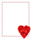 Vertical Script Frame Decorated with Bright Poppy Heart.