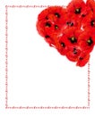 Vertical Script Frame Decorated with Large Poppy Heart.