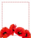 Vertical Script Frame Decorated with Poppy Wreath.