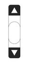 Vertical scroll bar black and white 2D line cartoon object