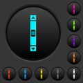 Vertical scroll bar dark push buttons with color icons