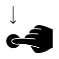 Vertical scroll down gesture glyph icon