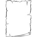 Vertical scroll paper line art Royalty Free Stock Photo