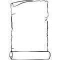 Vertical scroll paper line art
