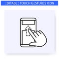 Vertical scroll up hand gesture line icon