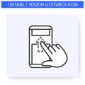 Vertical scroll up hand gesture line icon