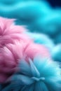 Vertical seamless abstract background of pink and blue fur. Airy texture with bokeh effect. Close up Royalty Free Stock Photo