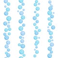 Vertical seamless soap bubble stripes, naive and simple lines with water bubbles, vector