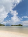 Vertical seascape with tropical islands