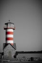 Vertical selective color of the Grafton Illinois Lighthouse, United States