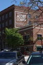 Vertical shot of the Acorn Alley sign in downtown Kent, Ohio