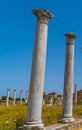 Vertical shot of an alley with Greek ruins in Salamis Ancient City, Cyprus Royalty Free Stock Photo