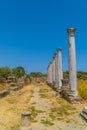 Vertical shot of an alley with Greek ruins in Salamis Ancient City, Cyprus Royalty Free Stock Photo