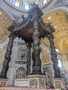 Vertical shot of the altar inside the Saint Peter's basilica in Vatican City Royalty Free Stock Photo