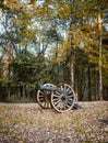 Vertical shot of an American Civil War confederate cannon in Tennessee, United States Royalty Free Stock Photo