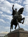 Vertical shot of Amir Temur statue against sky, Tashkent, Uzbekistan Royalty Free Stock Photo