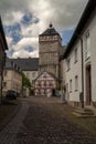 Vertical shot of the ancient buildings in Bischofsheim in der Rhon