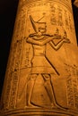 Vertical shot of an ancient column at the Kom Ombo Markaz temple in egypt Royalty Free Stock Photo