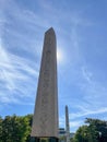 Vertical shot of the ancient Egyptian Obelisk of Theodosius in Istanbul Turkey under the sunny sky